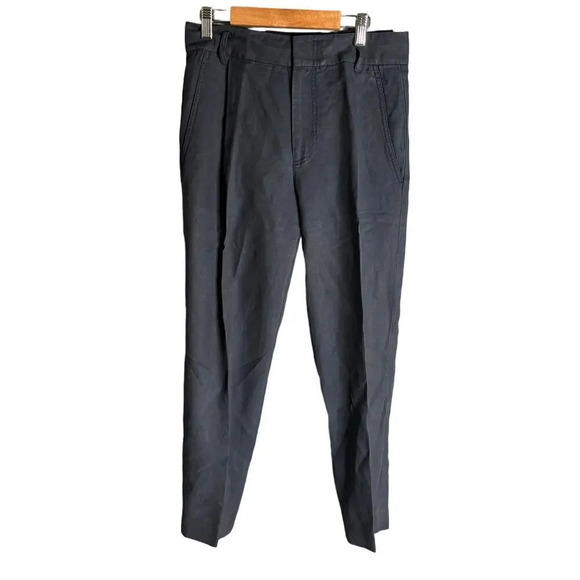 Vince Linen Blend Pants Dark Navy Blue Size 4 - Picture 2 of 6